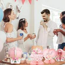 D12Pcs Rose Gold Floral Baby Shower Decorations 3D Honeycomb Centerpieces For Girls Gender Reveal Party Elegant It's A Girl Pregnancy Announcement Table Topper Newborn Celebration Party Plies - như hình ảnh - Xem 7