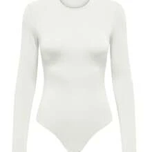 Body Only Lea blanco básico manga larga para mujer - Blanco - Ver 1