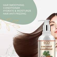 Coconut Hair Conditioner - Sulfate-Free, Paraben-Free, Infused With Jojoba Oil, Deeply Nourishing, Caring For Scalp And Hair