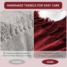 Burgundy Chenille Throw Blanket For Couch, Decorative Fringe Velvety Red Blankets For Sofa Bed,Soft Cozy Knit Throws With Tassels,Christmas Decor, 50"X60" - Màu Đỏ Sâu - Xem 10