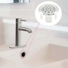 10pcs Stainless Steel Sink Overflow Cover, Decorative Sink Drain Cover With Knob, Leak-Proof And Easy To Install Bathroom And Kitchen Sink Overflow Plug, Modern Sink Accessories Bathroom Accessories Bathroom Tools - Multicolor - View 10