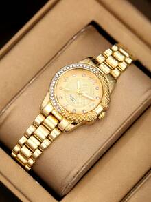 Relógio feminino moderno, versátil, elegante e charmoso (1 unidade), disponível em várias cores, ideal para presentear sua irmã, perfeito para uso diário, essencial para o Halloween, Natal ou aniversário. - Multicolorido - Ver 4