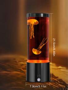 1个全新LED变色水母熔岩灯，电动水族箱海洋夜灯，RGB变色LED水母氛围灯，USB/电池供电（不含电池），适用于客厅、家居、卧室、游戏室装饰，节日和生日礼物，送给家人和朋友 - 彩色 - 查看 3