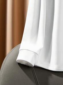 Áo thun dài tay cổ lửng mùa xuân/thu dành cho nam, thích hợp mặc thường ngày khi đi dã ngoại. - trắng - Xem 5