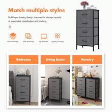 Modern 4-Drawer Fabric Dresser With Wooden Top & Metal Frame - Large Storage Capacity For Bedroom Or Living Room Kids Room Nursery - Dark Grey - View 8