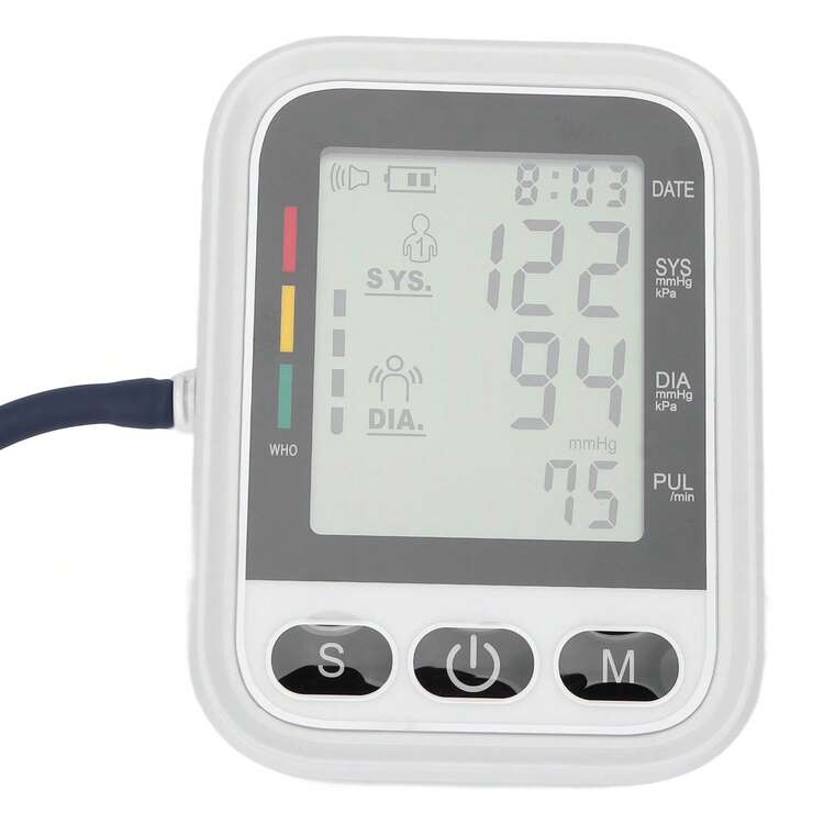 Monitores portátiles para el brazo con voz para uso doméstico, monitor digital LCD doméstico. Medidor preciso para el brazo. Para mujeres y hombres: se adapta al diseño ergonómico, de alta gama y elegante. - Blanco - Añade 4