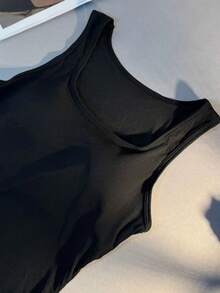 Versatile U-Neck Sexy Minimalist Camisole, Fitted, Breathable, Backless, Fashionable Pullover Camisole With Chest Pads, Casual Sportswear