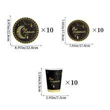 10pcs Star Moon Themed Party Supplies, Paper Trays, Paper Cups, Tissue Tablecloths, Banners, Birthday Party Supplies, Camping And Travel Essentials, Ramadan Festival, Moon Festival