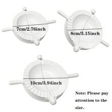 3pcs/set Manual Dumpling Maker Dough Press Wrapper Cutter With 2.76-3.94 Inch Diameter For Making Dumplings, Pies, Ravioli, Pierogi, Kitchen Tool - White - View 3