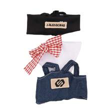 ملابس دمية قلادة بطول 17 سم، طقم جينز متعدد الألوان جميل مع إكسسوار جيتار وأحذية، مناسب للتنسيق (الدمية غير مشمولة) - إكسسوارات الدمية مقاس 17 سم - مشاهدة 12