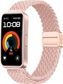 尼龙表带，兼容华为手环10/9/8，编织弹性表带，运动表带，智能手表表带，柔软透气，替换表带，磁扣，男女通用 - 彩色 - 查看 10