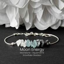 Moon Energy Bracelet Is Handcrafted From Natural Snowflake Obsidian And Aventurine To Heal And Relieve Stress, And Balance Emotions. It's A Perfect Everyday Gift For Women.