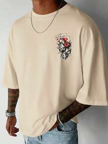 GRDR Men's Summer Printed Graffiti Short Sleeve Fashionable T-Shirt, Suitable For Summer - Apricot - View 6