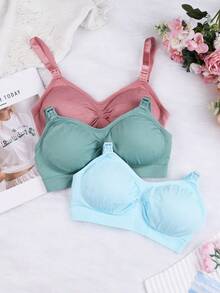Underwear&Sleepwear Basics 8pcs Seamless Underwear Set, Comfortable Casual Bras With Adjustable Straps And Nursing Bras - 彩色 - 查看 5