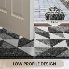 Sour Lemon Waterproof All-Season Door Mat, Low Profile Front Door Mat, Easy Clean Patio Mat, Dirt Trapping Door Mat Outside Entrance, Non-Slip Door Mat Indoor Entrance, Patio, Porch, Stain And Fade Resistant - 黑灰色 - 查看 7