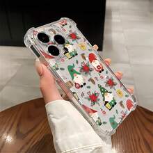 Funda para teléfono con diseño de gnomos navideños, compatible con teléfonos ,  17,  16 Pro Max,  15 Pro Max,  13 y  12. Fabricada en TPU para una protección eficaz contra golpes y caídas. Un regalo ideal para familiares, amigos, parejas y para celebrar las fiestas de invierno. - transparente - Ver 4