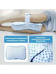 Pregnancy Leg Pillow With Strap For Side Sleeping Knee Support Pillow With Memory Foam & PP Cotton Anti-Injury Foot Pad Pillow Leg Separator Pillow Christmas And New Year Gifts (For Women) - Dusty Blue - View 4