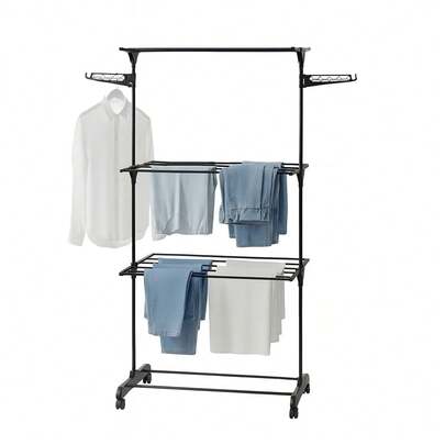 Varal Torre 3 Andar Retrátil Compacto Com Roda