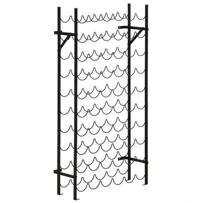 HOMCOM Wine Rack For 60 Bottles, Wall Mounted Metal Wine Rack, Elegant Black Wine Holder For Home