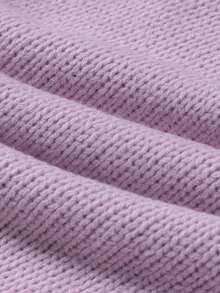 EAVA Gentle Lavender Purple Solid Color Long Sleeve Knit Cardigan, Single-Breasted Regular Length Slightly Elastic Skin-Friendly Women's Cardigan - Mauve Purple - View 8