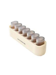 1 pieza/3 piezas Organizador de pastillas semanal de 7 días de plástico, caja divisora de medicamentos de gran capacidad con recordatorio, estuche de almacenamiento de pastillas mini, caja de medicina portátil para viajes - Multicolor - Ver 9