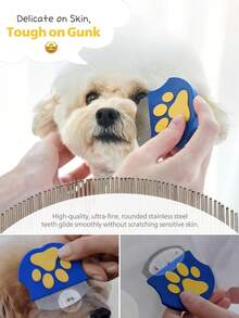 مشط عين حيوانات أليفة من الفولاذ المقاوم للصدأ قطعة واحدة، منظف لبقع الدموع اللطيف للكلاب والقطط، يزيل بأمان القشور والمخاط من العين، أداة تجميل احترافية، هدية عيد رأس السنة المثالية للحيوانات الأليفة
