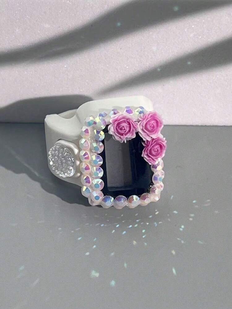 6种颜色可选闪亮水钻迷你戒指计数器，新款点阵式戒指计数器，可调节手指尺寸计数器，便携式指南针电子计数器，手动按钮计数，迷你手持计数器，户外运动计数器，生日小礼物，斋月礼物 - 彩色 - 查看 18