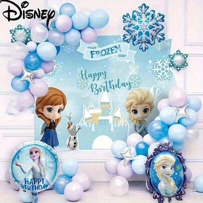 Frozen Princess Themed Birthday Party Balloons, Family Gathering Decoration, School And Outdoor Hanging Tapestry