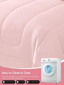 1pc Quilted Comforter, Cloud-Like Comfortable Down Alternative Comforter Suitable For All Sizes (Twin, Full, Queen, King), All Season, Machine Washable, Oeko-Tex Certified, Light Pink