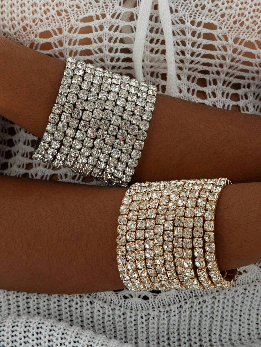 imoli 1pc Minimalist Chic Metal Elastic Claw Chain Bracelet, Elegant Versatile Jewelry Set For Women, Suitable For Daily Wear, Dates, Parties, Gifts