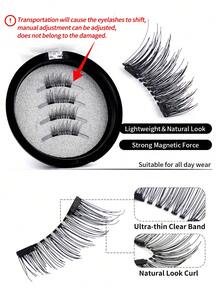 MAANGE Bộ 2/1 cặp mi giả từ tính nửa dải, không cần keo, mi giả ngắn từ tính, tạo vẻ tự nhiên, mi giả mắt mèo nửa dải tiện dụng, có thể tái sử dụng, phù hợp cho nối mi, phù hợp cho mắt mí sụp, quà tặng cho các blogger làm đẹp, mi giả, lông mi, dụng cụ trang điểm, đồ dùng cần thiết cho người mới bắt đầu, quà tặng ngày lễ - Nửa mắt chéo - Xem 10