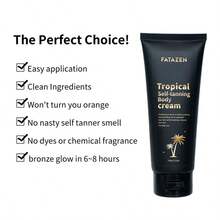 FATAZEN Tanning Cream 100g, Plant Extract Essence, Delicate Texture, Bronze Color, Adds Sun-Kissed Tone, Suitable For Daily And Outdoor Use. Summer, Gift. Tan Without Sunlight. Tan Without Sunlight. Bronze Color - Black - View 9