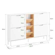 SoBuy Shoe Cabinet FSR183-WN - White - View 4
