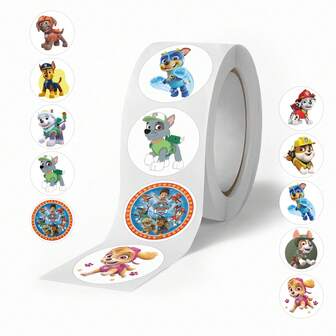  500 ST/RULLE PAW Patrol Klistermärken Anime Sigill Etikett Dekoration Söta DIY Fest Godisklistermärken Anteckningsklistermärke Belöningsgåvor