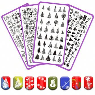 Christams Series Nail Art Stamping Plates Tree Snowman Reindeer Nail Stamp Template Polish Printing Stencils Xmas Winter Festiva Maincure Tools