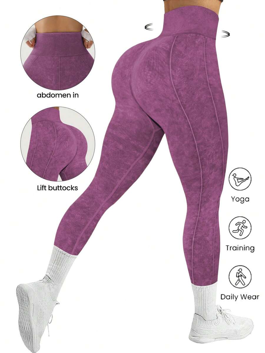 Women'S Seamless Outdoor Matte Sports Yoga Pants, High Waist High Elasticity Moisture-Wicking, & Skin-Friendly Tights Spring Fall - Burgundy - View 1