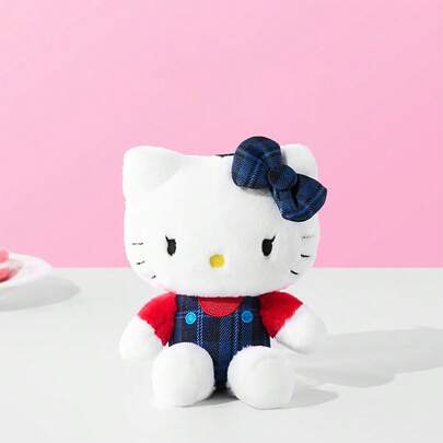 Miniso 1pc Sanrio Character Color Changing Sitting Plush Charm - Hello Kitty (Denim Blue), Color Changing Design + Denim Details, Soft Plush Material, Bag Charm/Keychain, Cute Accessory