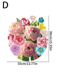 1pc Bright Flower Decorative Sticker PVC Sticker Removable Self-Adhesive Easy-Tear Sticker Home Decor To Brighten Your Life Holiday Decorations Birthday Graduation Gift - Multicolor - View 14