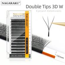 12 líneas de 0.97C D Grosor NAGARAKU 3D WW Flores automáticas Doble punta 3DW Forma Abanicos premontados Extensiones de pestañas individuales Pestañas completas densas, Racimos de pestañas, Pestañas individuales, Pestañas, Pestañas postizas