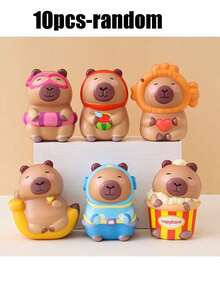 1/3件装 - 水豚派对礼物，可爱动物装饰品，课堂奖励，礼篮填充物，完美节日礼物，耐用橡胶材质，独特动物装饰品，非常适合派对礼物、节日礼物、生日礼物、情人节礼物、派对礼物 - 彩色 - 查看 13