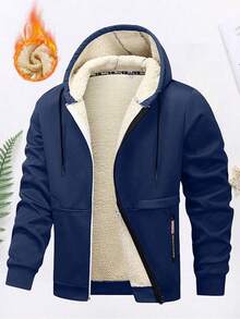 Men's Thermal Heated Winter Jacket – Windproof Insulated Coat For Hiking, Snow & Extreme Cold - Navy Blue - View 2