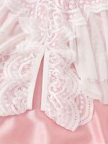 女士蕾丝连体衣 - 性感露裆内衣，白色春季款 - 白色 - 查看 6