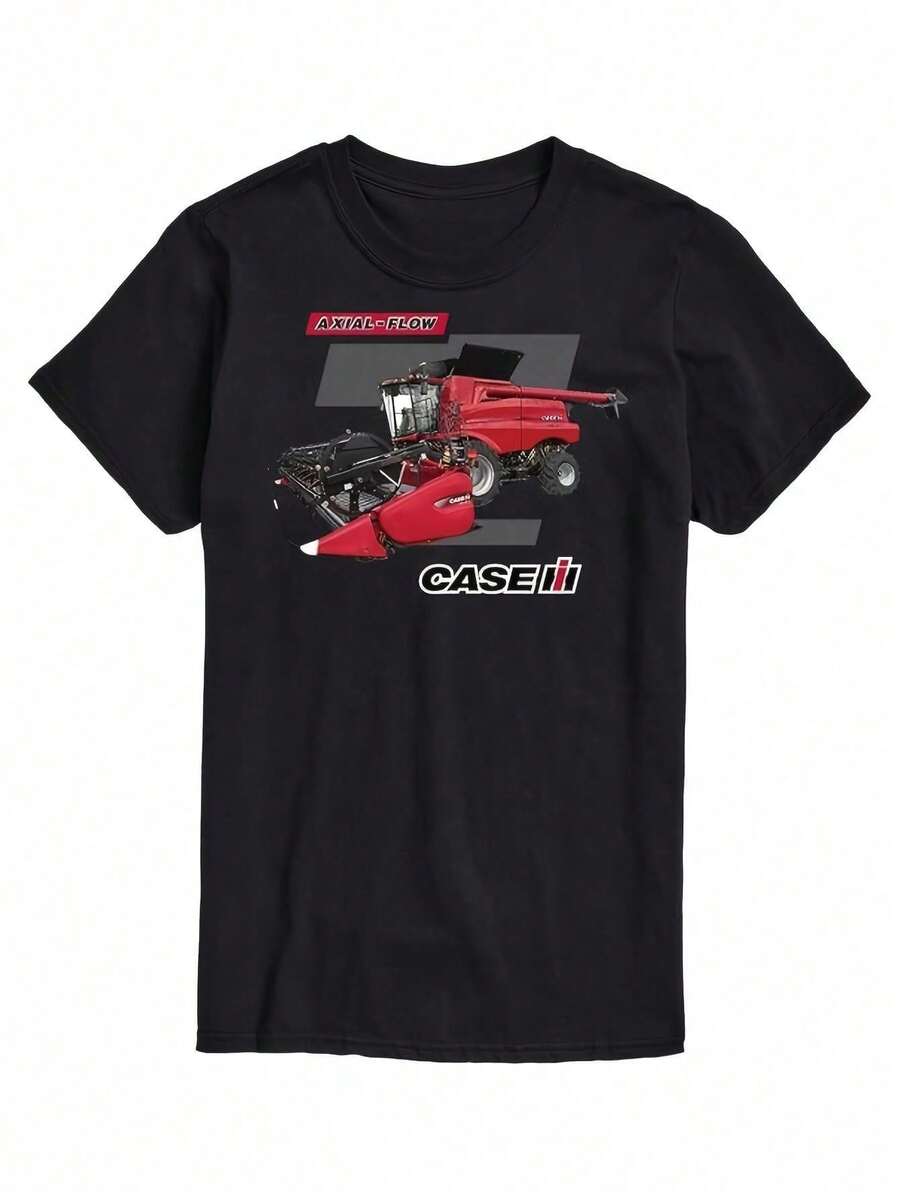 Chemise Vintage Farmall pour hommes Poids lourd 220 g/m² - T-shirt graphique LIVE & DIE CASE IH Tracteur, Chemise de style Ferme Rétro pour passionnés de tracteurs, événements agricoles, vêtements de loisirs décontractés - Col rond non extensible, vêtements de loisirs extérieurs, col rond classique, tissu durable - Noir - Voir 1