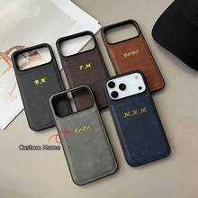 Personalized Letter Engraved Phone Case, Multiple Classic Colors Available, Compatible With 17/16/15/14/13/12/11 Pro Max Series, Lens Protection, Gold Foil Process, 17 Pro Max Phone Case, Perfect Christmas Gift Choice - Multicolor - View 4