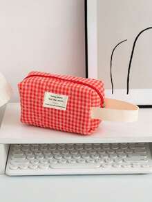 1pc Berry Color Lace Large Capacity Portable Cosmetic Bag With Zipper Closure, Suitable For Storing Lipstick, Makeup Brushes, Skincare Products, Phone, Coins, Small Items, For Home, Travel, Vacation, Wedding, Bridesmaid Gift, Mother's Gift, Birthday Gift, Cruise Essential, Christmas Gift, Makeup Bag, Travel, Women Travel Essential Gift, Cosmetic Bag - Multicolor - View 22