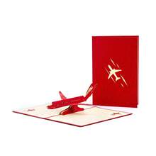 3D Birthday Card Airplane Model Creative Handmade Hollow Paper Cutting Card, Handmade Paper Carving Card, Handmade Cartoon Card, Party Gift, Party Decoration, Party Supplies, Gift Decoration, With Envelope Airplane, Suitable For Travel, Birthday, Graduation Gifts,For School Supplies,Back To School
