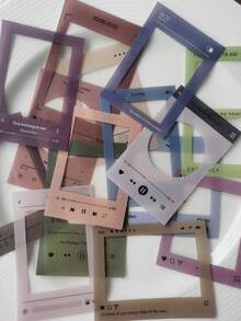 15pcs Mixed Pattern Sticker, Modern Waterproof Frame Print Decal For Office, School Back To School - Nhiều màu - Xem 9