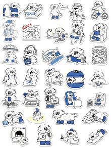 65pcs Naughty Little Dog Sticker Cute Funny Decal For Phone Luggage Diary Guitar Envelope Label DIY Sticker Holiday Gift