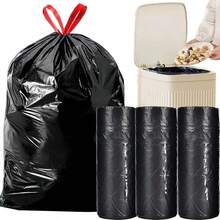75PCS/5Rolls Large Black Thickened Property Hotel Kitchen Sanitation Commercial Extra Large Kitchen Waste Drawstring Garbage Bag Portable Plastic Bag Household Kitchen - Multicolor - View 3