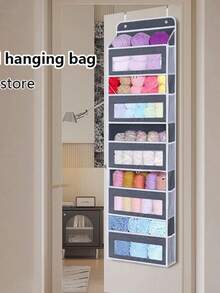 Heavy-Duty 5-Tier Door Organizer With Transparent Shelves - Space-Saving Over Door Storage Rack, Holds 44 Lbs Per Tier, Foldable Closet Organizer For Kids/Teen Rooms, Bedrooms - Easy Assembly Door Mount Shelf, Over The Door Storage Organizer, Clear Visibility Shelves, Durable Polyester, Sturdy Shelf Construction - Xám - Xem 6